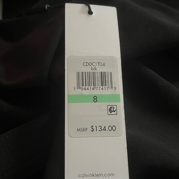 Calvin Klein Black Wrap Midi Dress - Picture 2 of 2